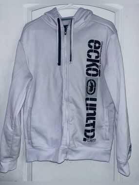 Ecko Unlimited White zip up hoodie